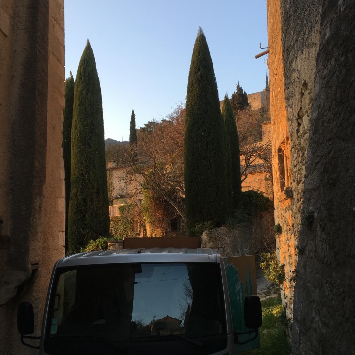 Taille de cyprès à Gordes